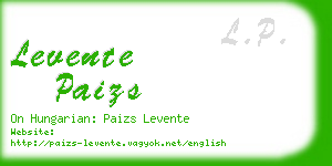 levente paizs business card